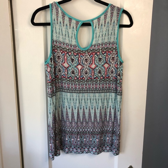 Papermoon Turquoise & Pink Tribal Print Tank - Picture 2 of 4